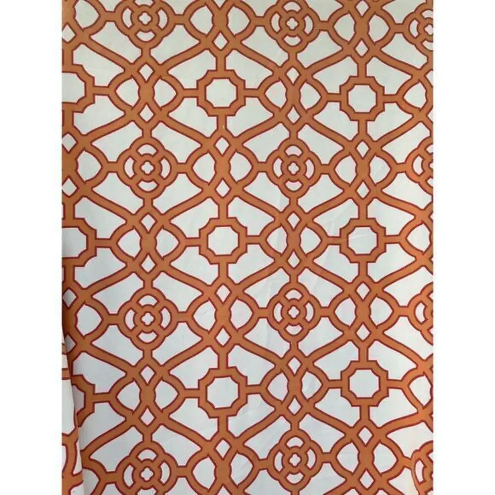 King Duvet Cotton Cream Orange Lattice Chain link MODERN 1 Sham Hand Made